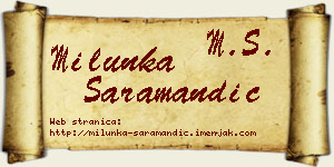 Milunka Saramandić vizit kartica